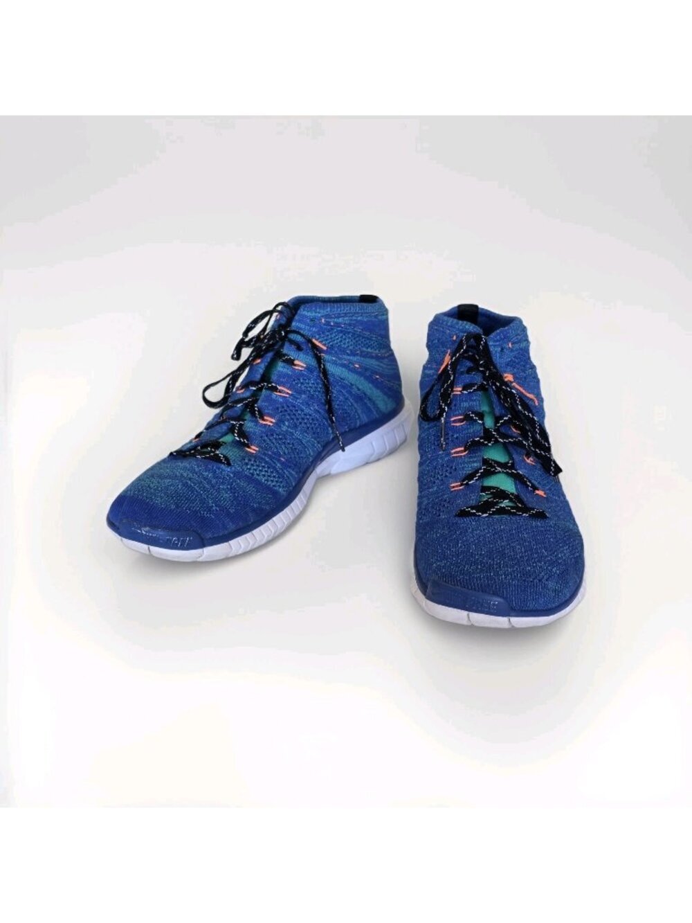 Nike Free Flyknit Chukka Men US 9.5 Game Royal Blue Breathable Mid Top 639700400